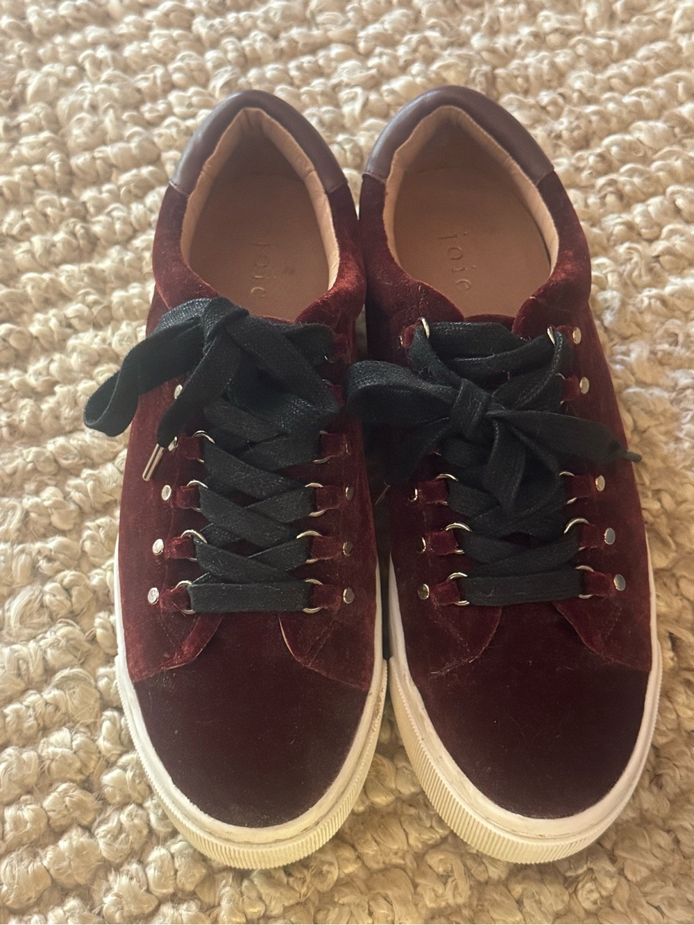 Joie Women's Burgundy Platform Lace-Up Sneakers size 8.5